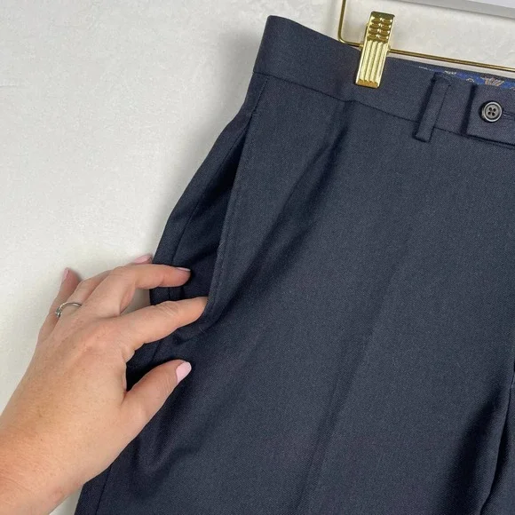 Ralph Lauren Men’s Dress Pants 34X30 Classic Fit Flat Front Pants Black - Picture 3 of 15